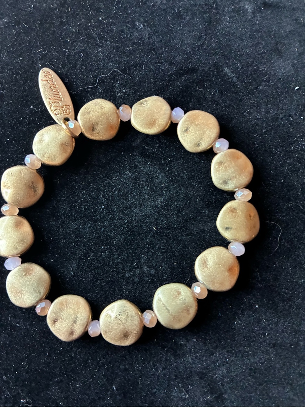Plunder New Kallie Nicole Pink Gold Beaded Bangle Bracelet - Picture 5 of 7